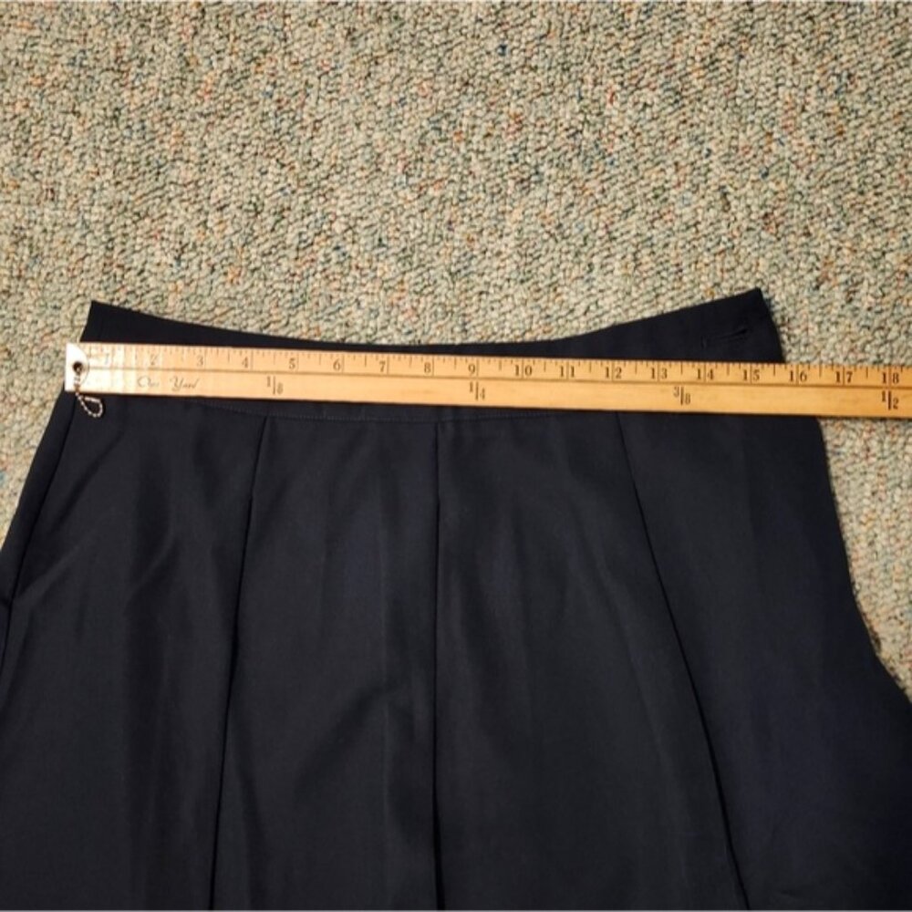 Navy Blue Pleated Midi Skirt Size M - Picture 7 of 7